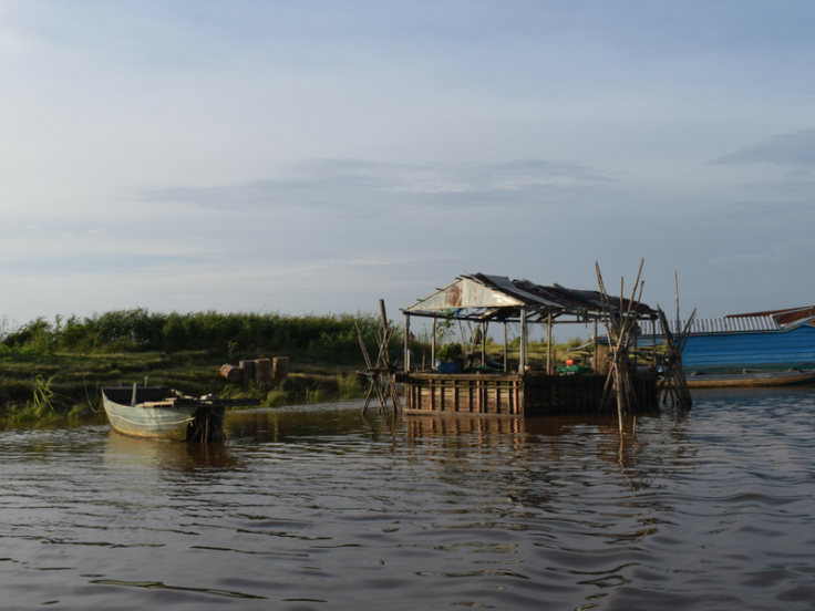 Vietnamese floating village at tonle sap lake siem reap cambodia