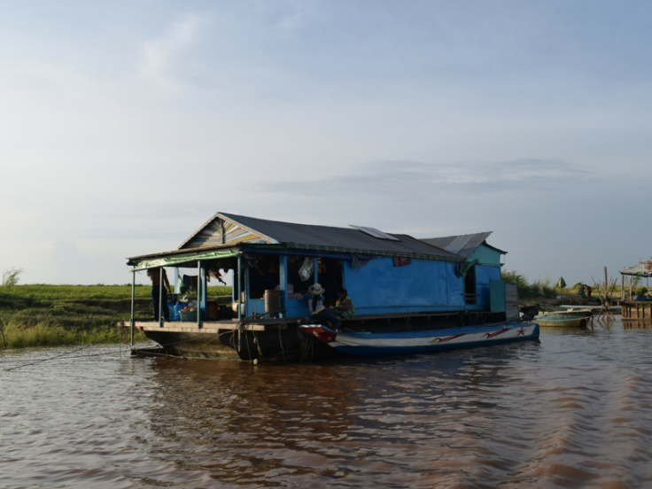 Vietnamese floating village at tonle sap lake siem reap